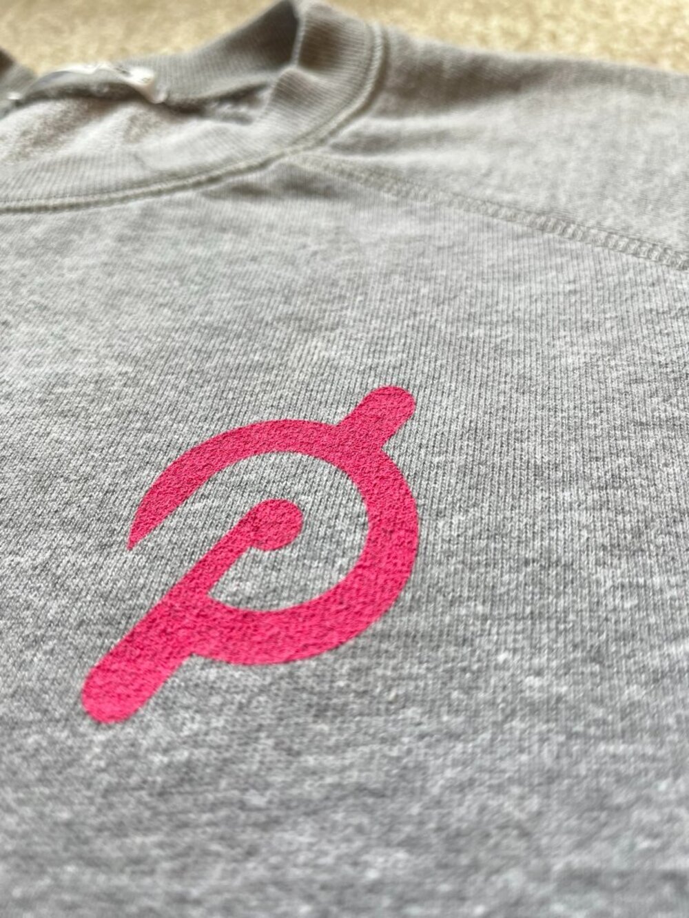 Peloton Gray Sweatshirt with Pink Peloton Logo - Small - Picture 12 of 16